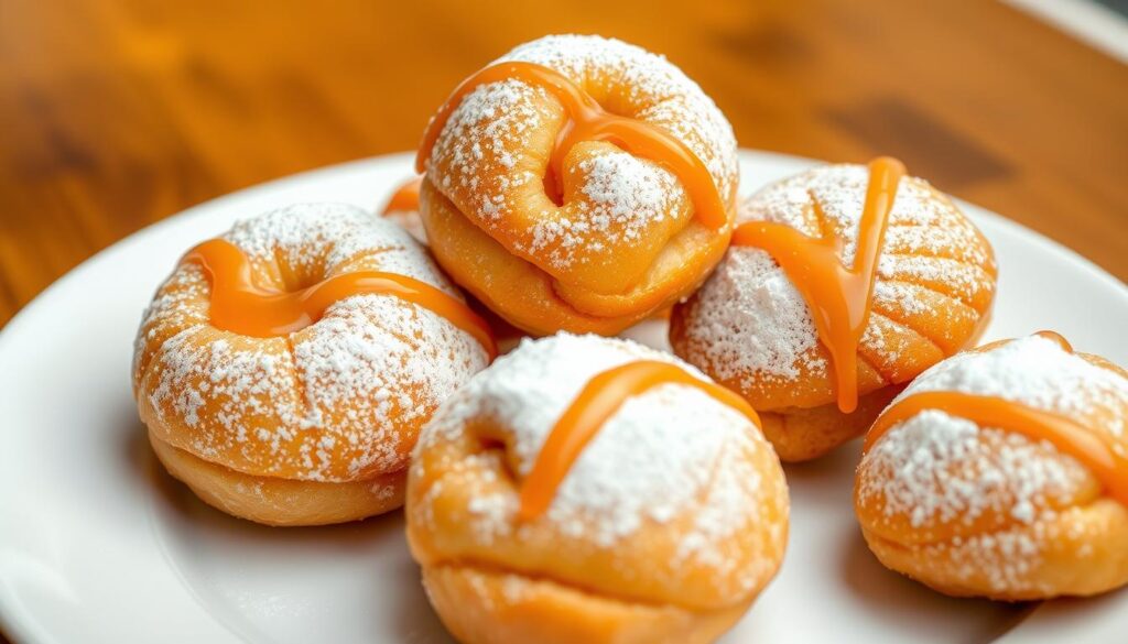 Menyajikan Zeppole dengan Hiasan
