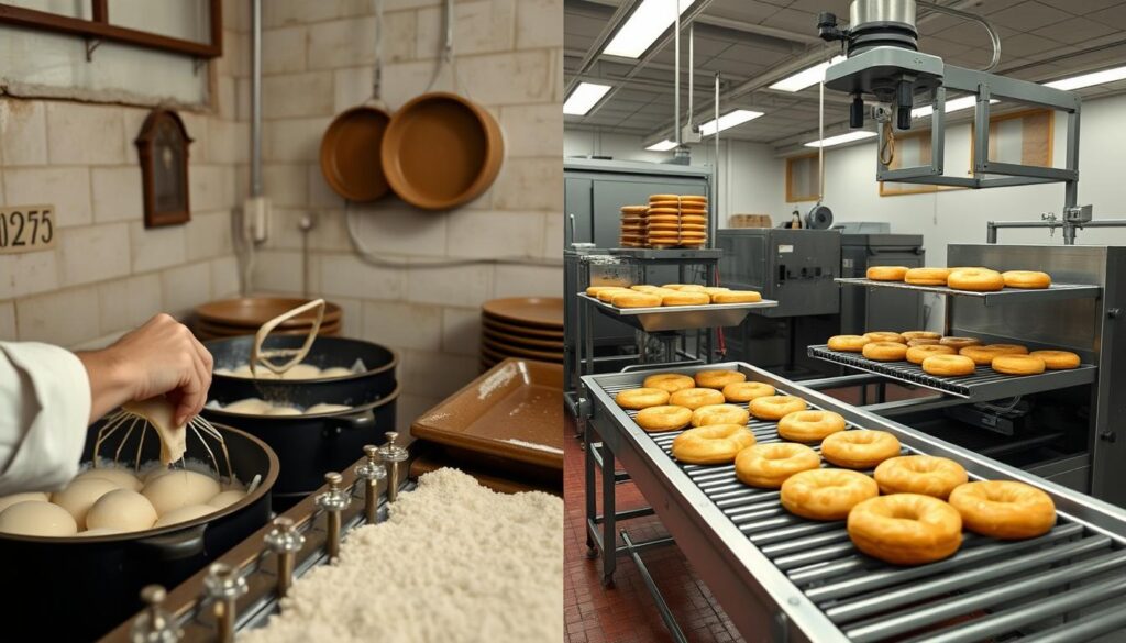 Proses pembuatan donat dari masa ke masa dalam Sejarah Kue Donat Proses pembuatan donat dari masa ke masa dalam Sejarah Kue Donat