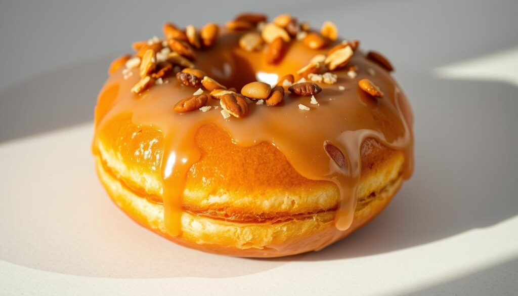 donat glazed dengan topping kacang donat glazed dengan topping kacang