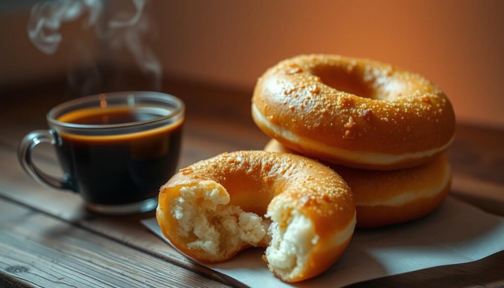 donat renyah dengan pendamping minuman